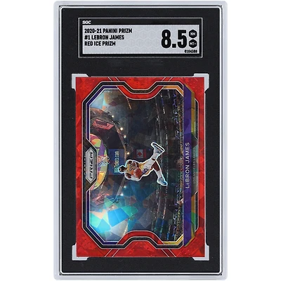Carte Panini Prizm Red Ice Prizm #1 SGC 8.5 authentifiée LeBron James Los Angeles Lakers 2020-21