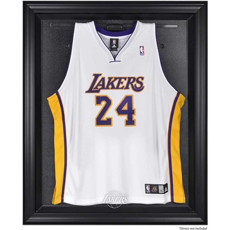 Vitrine de présentation avec logo de l'équipe des Los Angeles Lakers et cadre noir