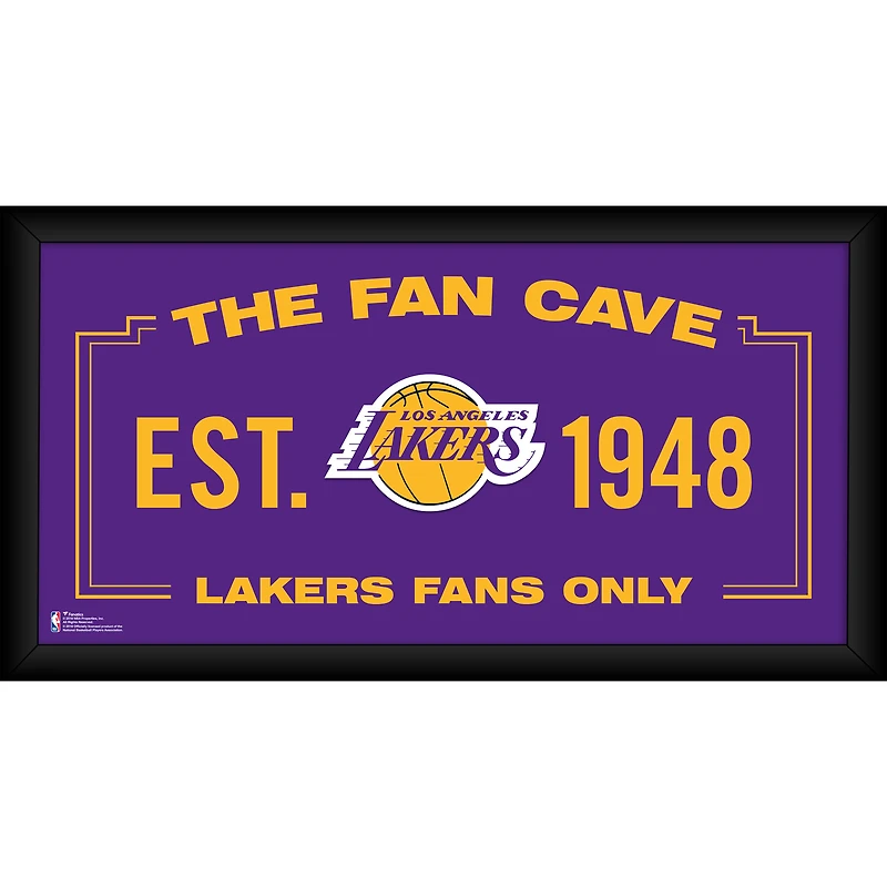 Collage encadré 10" x 20" des Los Angeles Lakers, idéal pour un fan club.