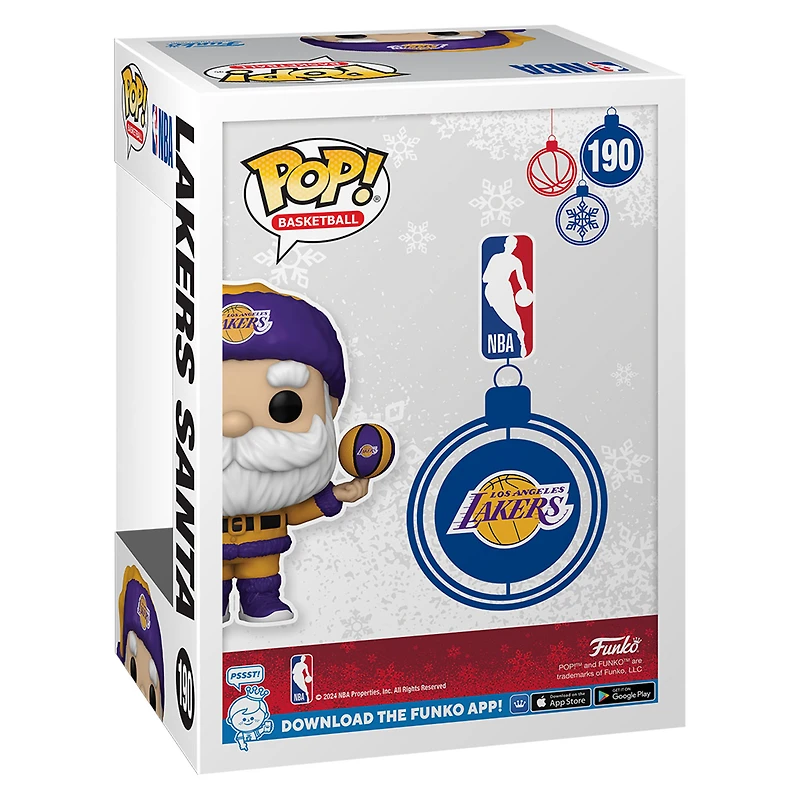 Figurine en vinyle exclusive Fanatics 2024 du Père Noël des Los Angeles Lakers Funko Pop!