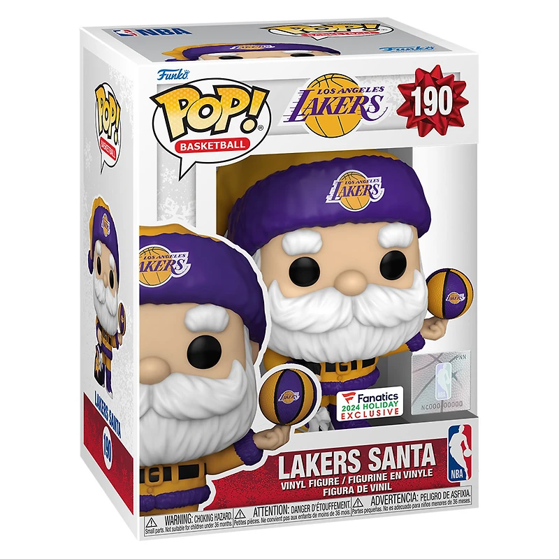 Figurine en vinyle exclusive Fanatics 2024 du Père Noël des Los Angeles Lakers Funko Pop!