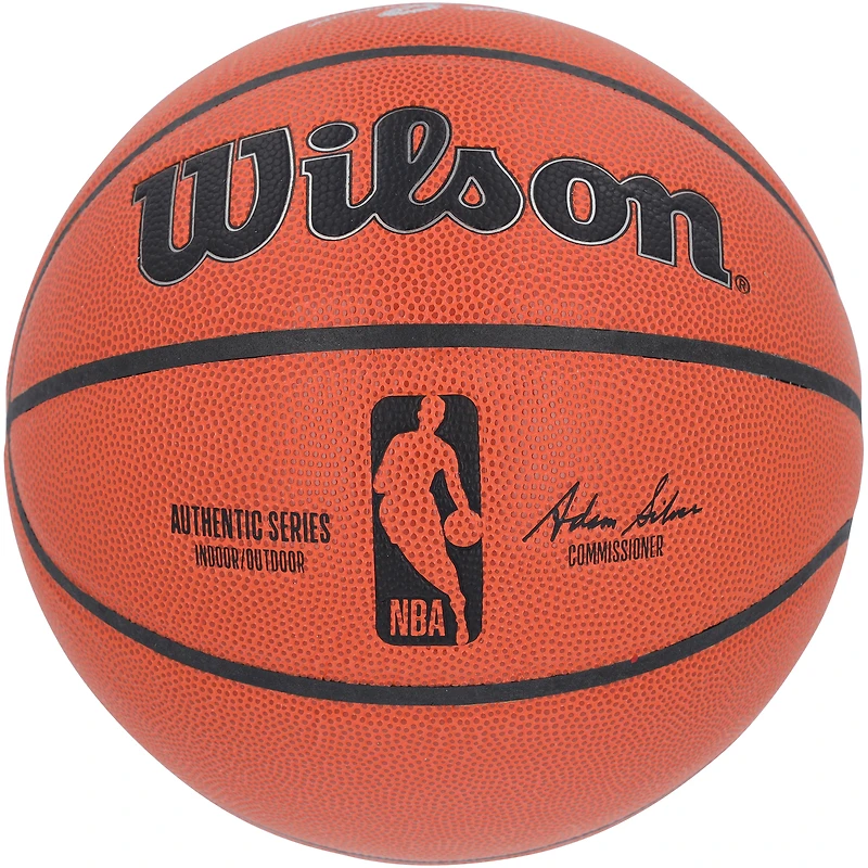 Ballon de basket-ball d'intérieur/extérieur Wilson Authentic Series autographié par Magic Johnson et Shaquille O'Neal des Los Angeles Lakers