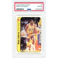 Magic Johnson Los Angeles Lakers 1986-87 Fleer Sticker #7 PSA Authenticated 8 Card
