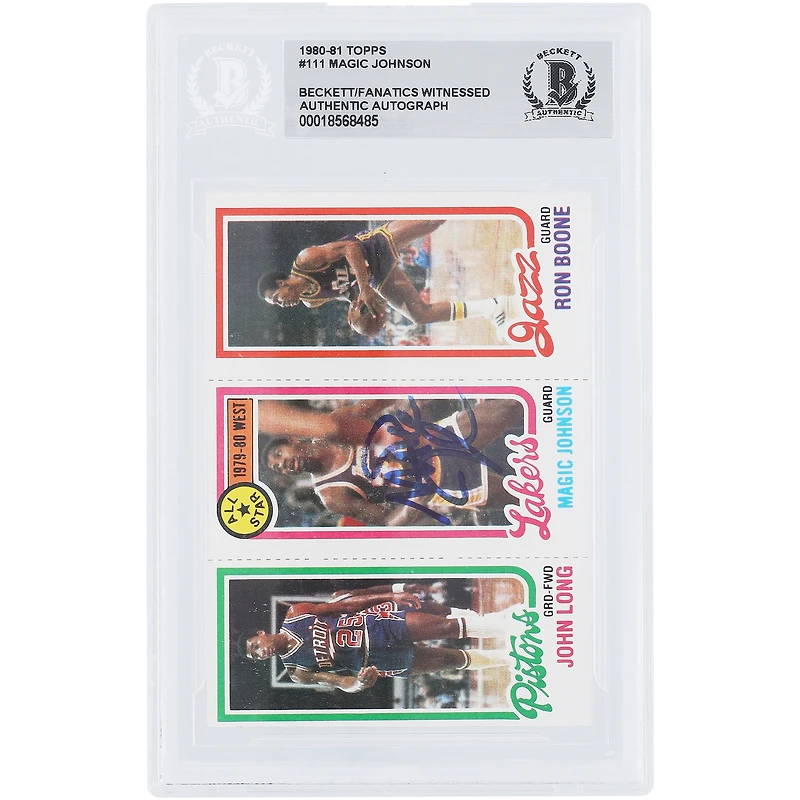 Magic Johnson Los Angeles Lakers Autographed 1980-81 Topps #111 Beckett Fanatics Witnessed Authenticated Rookie Card