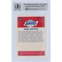 Magic Johnson Los Angeles Lakers Autographed 1986-87 Fleer Sticker #7 Beckett Fanatics Witnessed Authenticated 7/10 Card
