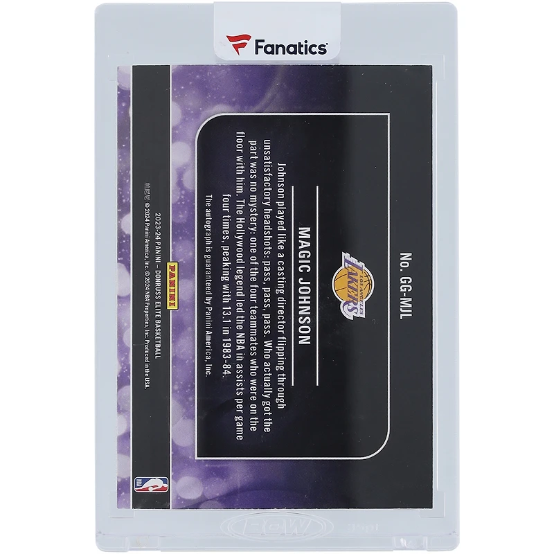 Carte Panini Elite Genregraphs 2023-24 dédicacée par Magic Johnson des Los Angeles Lakers #GG-MJL