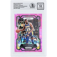 Magic Johnson Los Angeles Lakers Autographed 2023-24 Panini Prizm Pink Ice Prizm #185 Beckett Fanatics Witnessed Authenticated 10 Card