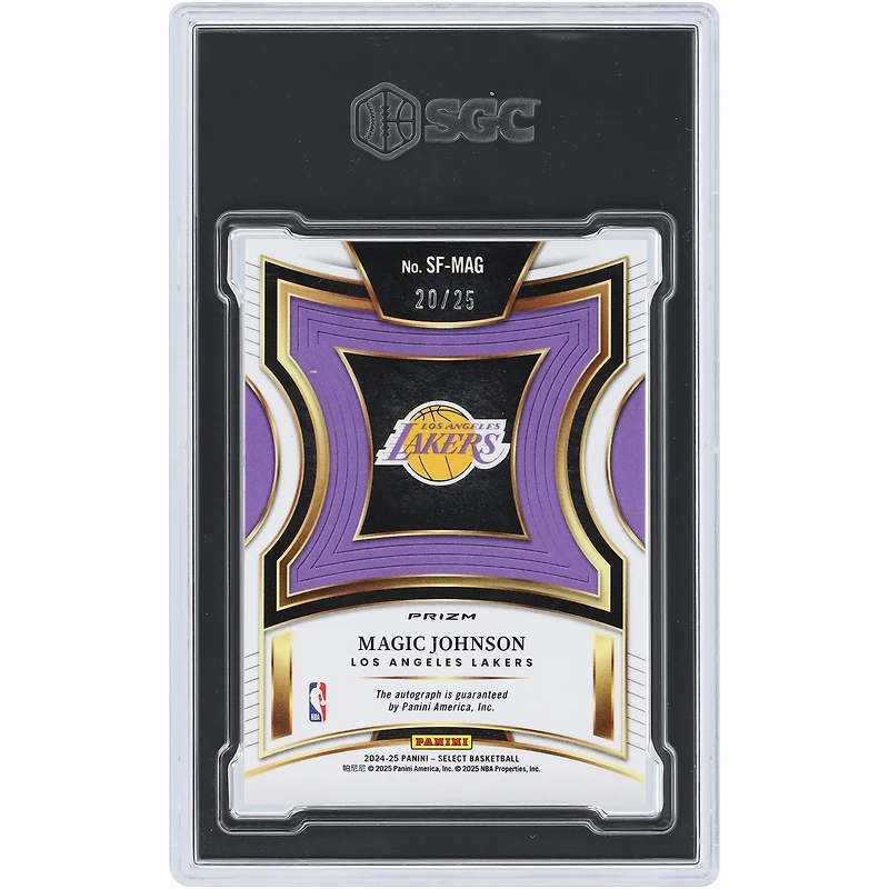 Magic Johnson Los Angeles Lakers Autographié 2024-25 Panini Select Select Few Tie-Dye Prizm #SF-MAG #20/25 SGC Authentifié 9/10 Carte