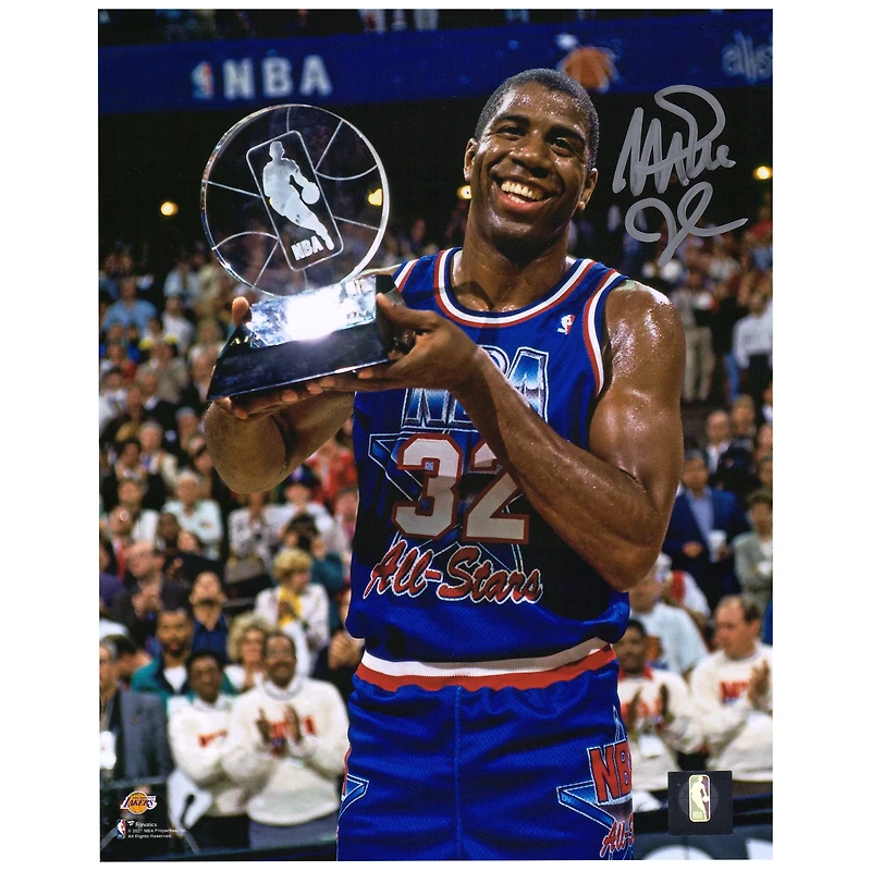 Magic Johnson Los Angeles Lakers Autographed 8" x 10" 1992 All-Star Game Trophy Photograph