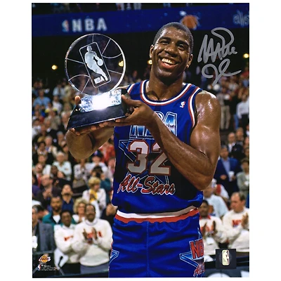 Magic Johnson Los Angeles Lakers Autographed 8" x 10" 1992 All-Star Game Trophy Photograph