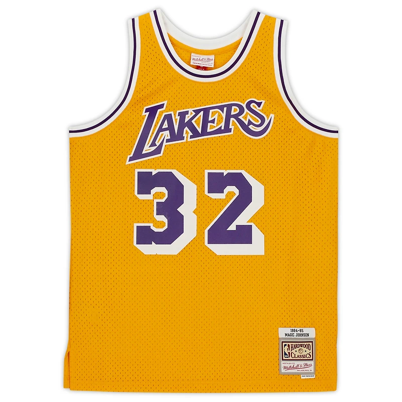 Magic Johnson Los Angeles Lakers Autographed Gold Mitchell & Ness Hardwood Classics Swingman Jersey