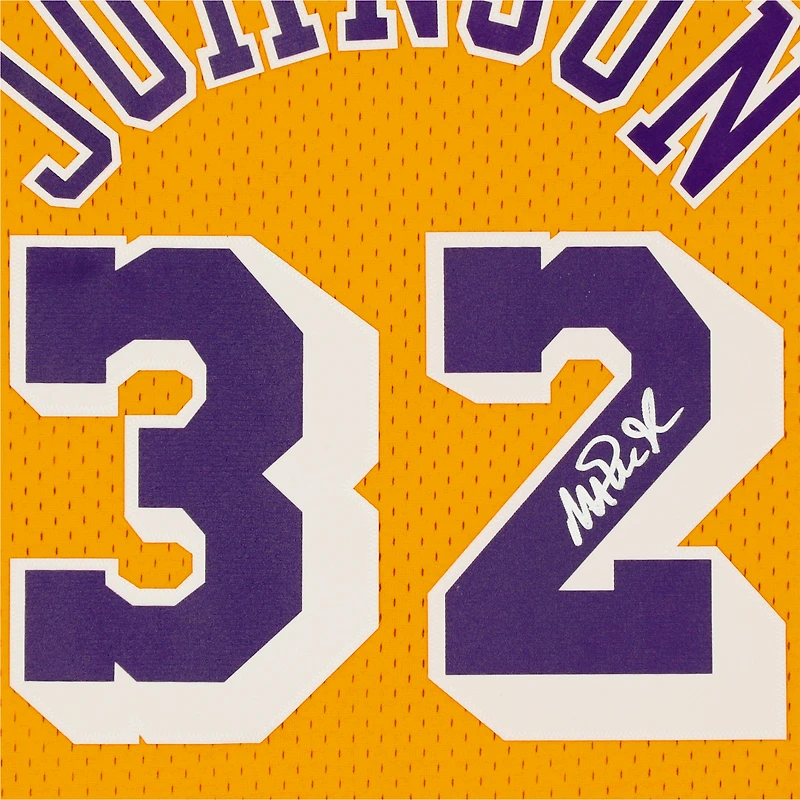 Magic Johnson Los Angeles Lakers Autographed Gold Mitchell & Ness Hardwood Classics Swingman Jersey