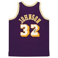 Magic Johnson Los Angeles Lakers Autographed Purple Mitchell & Ness Hardwood Classics Swingman Jersey