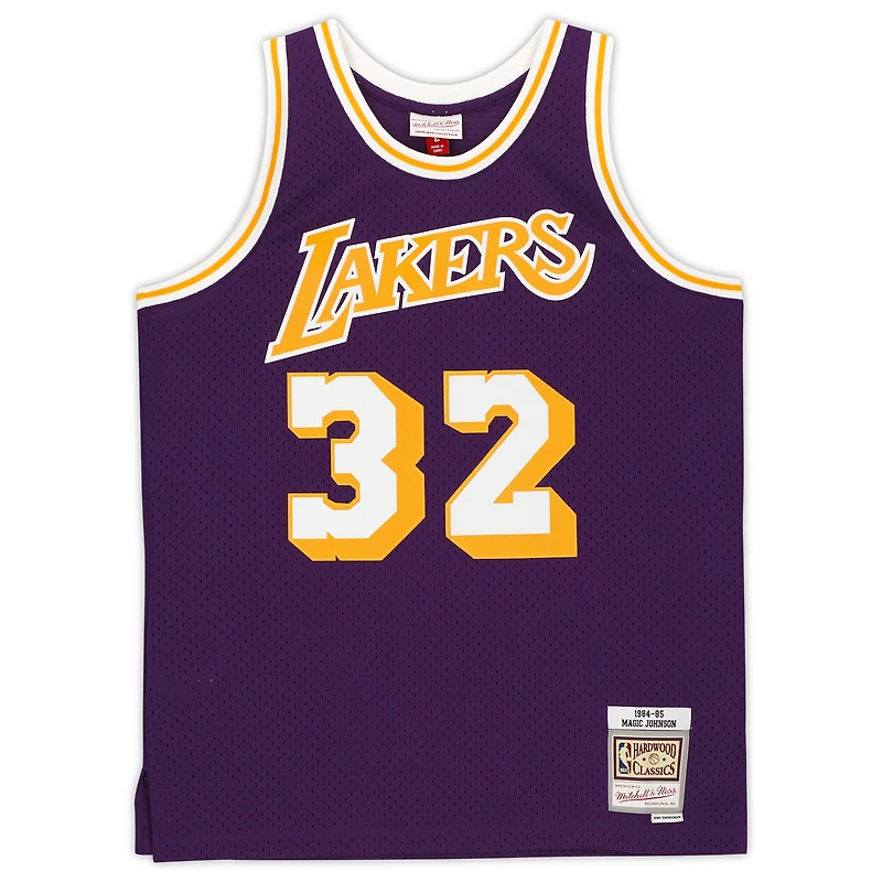 Magic Johnson Los Angeles Lakers Autographed Purple Mitchell & Ness Hardwood Classics Swingman Jersey