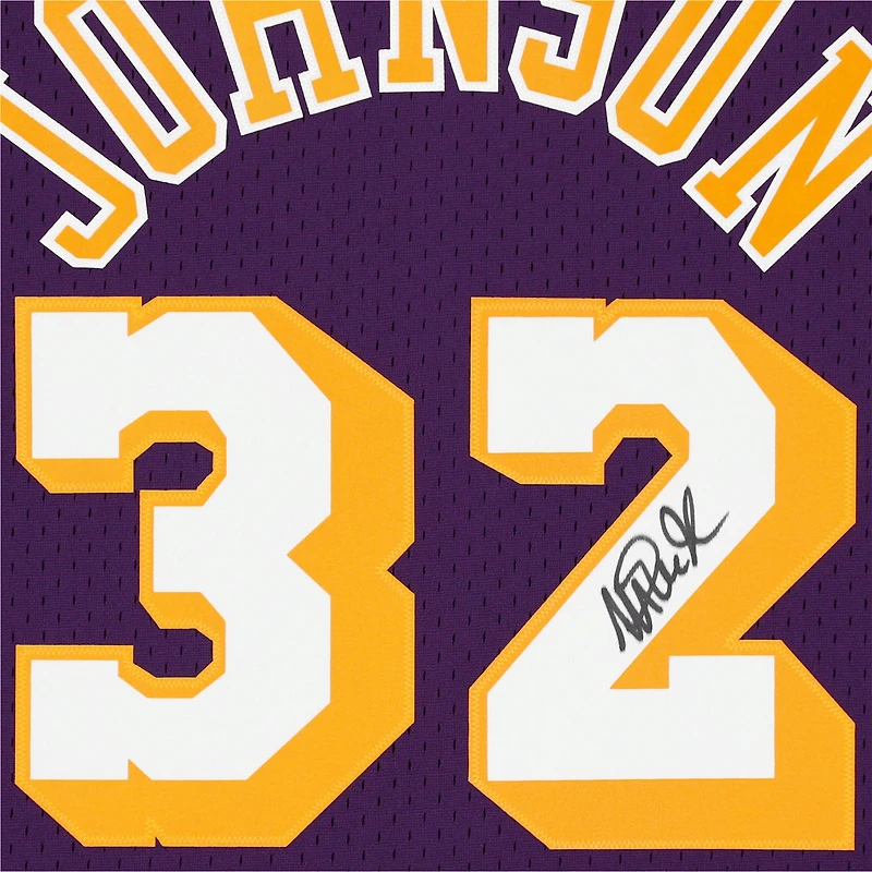 Magic Johnson Los Angeles Lakers Autographed Purple Mitchell & Ness Hardwood Classics Swingman Jersey