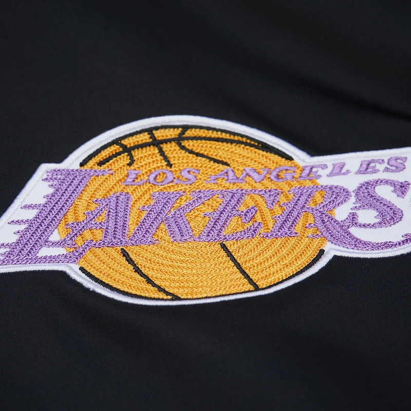 Veste en satin noire à boutons-pression pour homme Mitchell & Ness Shaquille O'Neal des Los Angeles Lakers NBA Legends