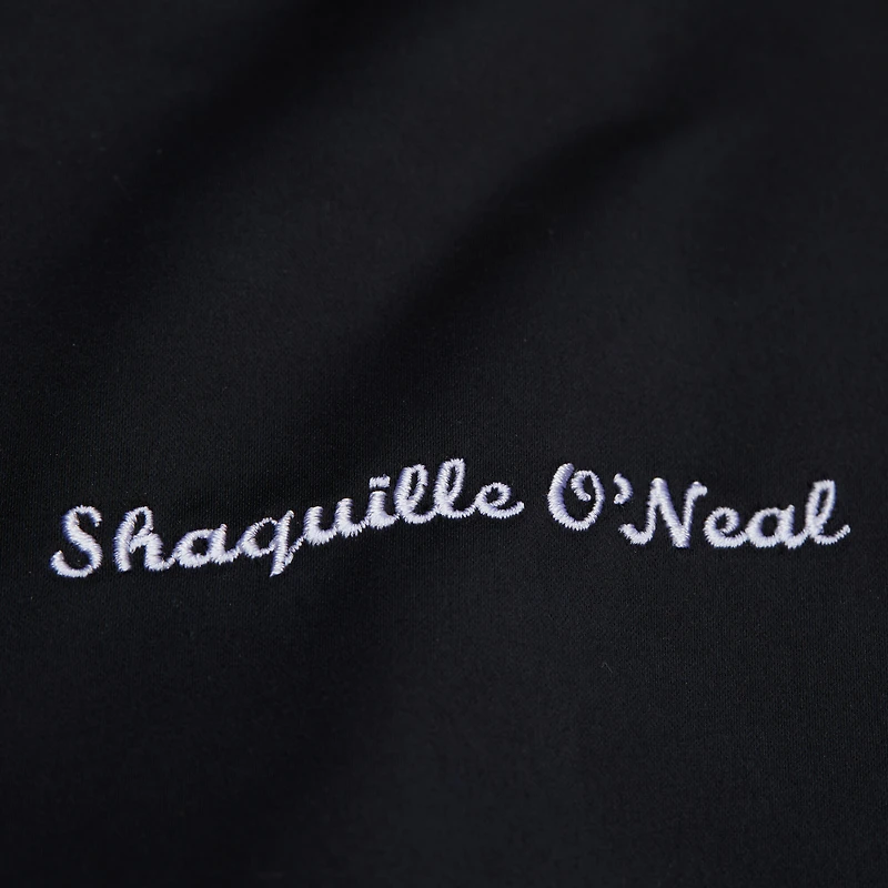 Veste en satin noire à boutons-pression pour homme Mitchell & Ness Shaquille O'Neal des Los Angeles Lakers NBA Legends