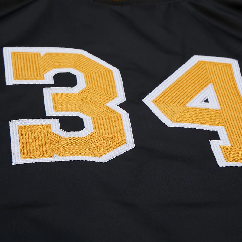 Veste en satin noire à boutons-pression pour homme Mitchell & Ness Shaquille O'Neal des Los Angeles Lakers NBA Legends