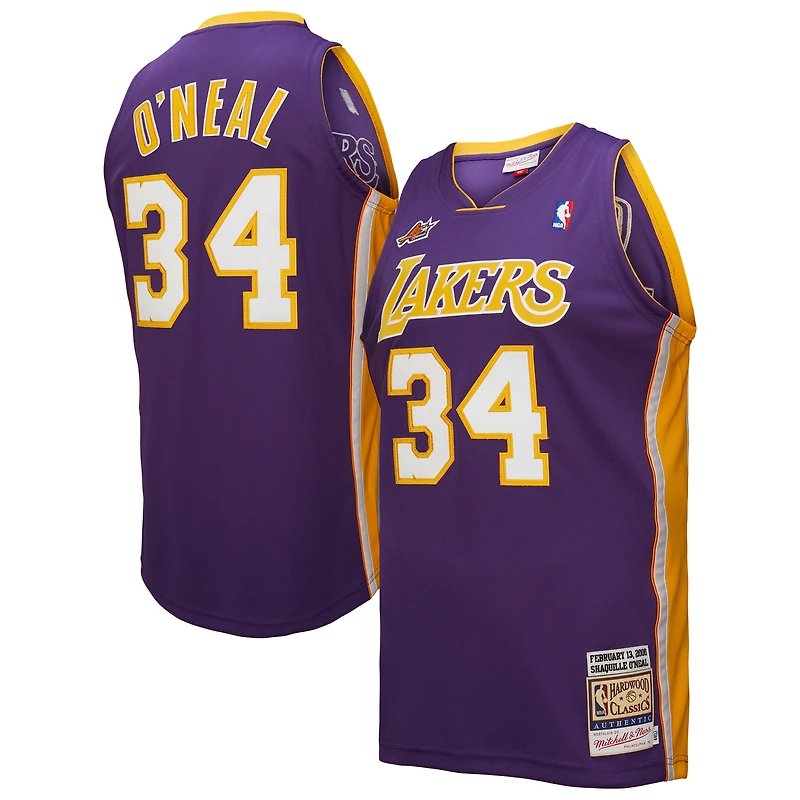 Maillot authentique pour homme Mitchell & Ness Shaquille O'Neal Los Angeles Lakers 2000 NBA All-Star Game violet