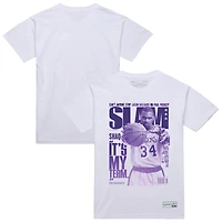Men's Mitchell & Ness Shaquille O'Neal White Los Angeles Lakers SLAM Gradient T-Shirt