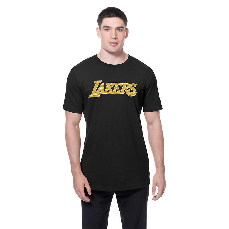 T-shirt à manches courtes premium brodé pour homme, modèle NBA New Era GCP, logo brodé, V107988, LAKERS BLK, NBA, TEEMENSCR 60758065 #3