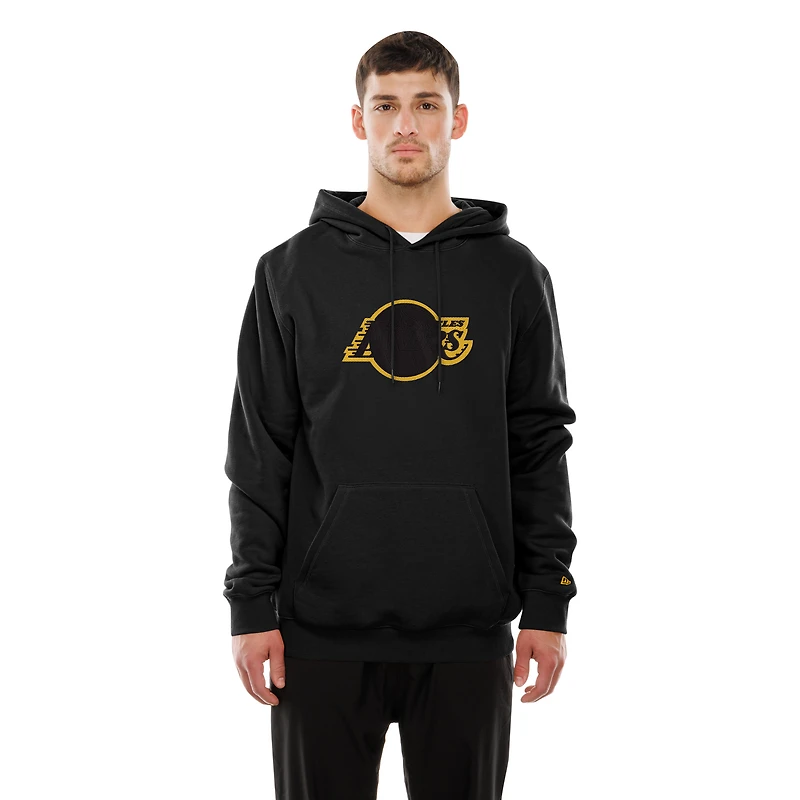 Sweat à capuche noir New Era Los Angeles Lakers Tonal Color Pop Premium pour homme
