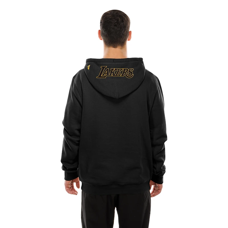 Sweat à capuche noir New Era Los Angeles Lakers Tonal Color Pop Premium pour homme