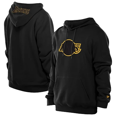 Sweat à capuche noir New Era Los Angeles Lakers Tonal Color Pop Premium pour homme