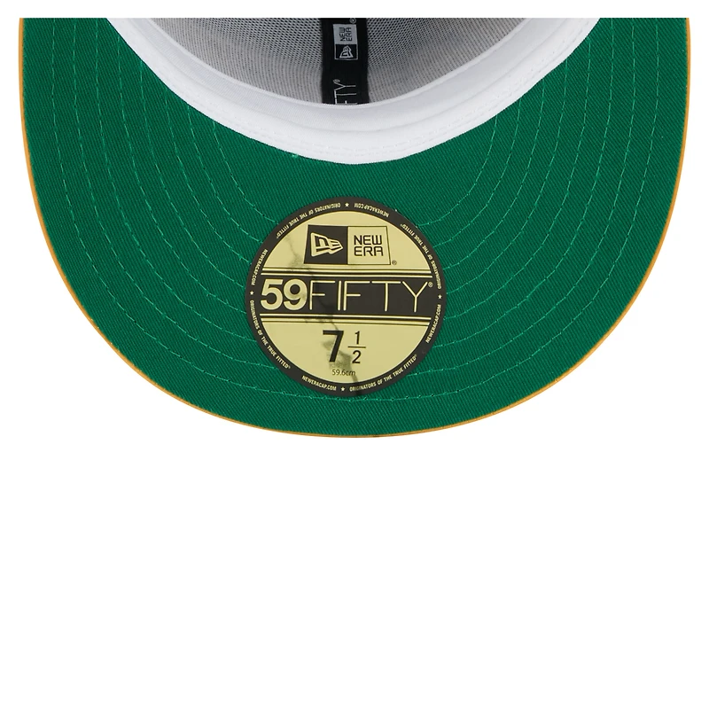 Men's New Era  Purple/Gold Los Angeles Lakers Throwback Satin Vintage Pin Two-Tone 59FIFTY Fitted Hat