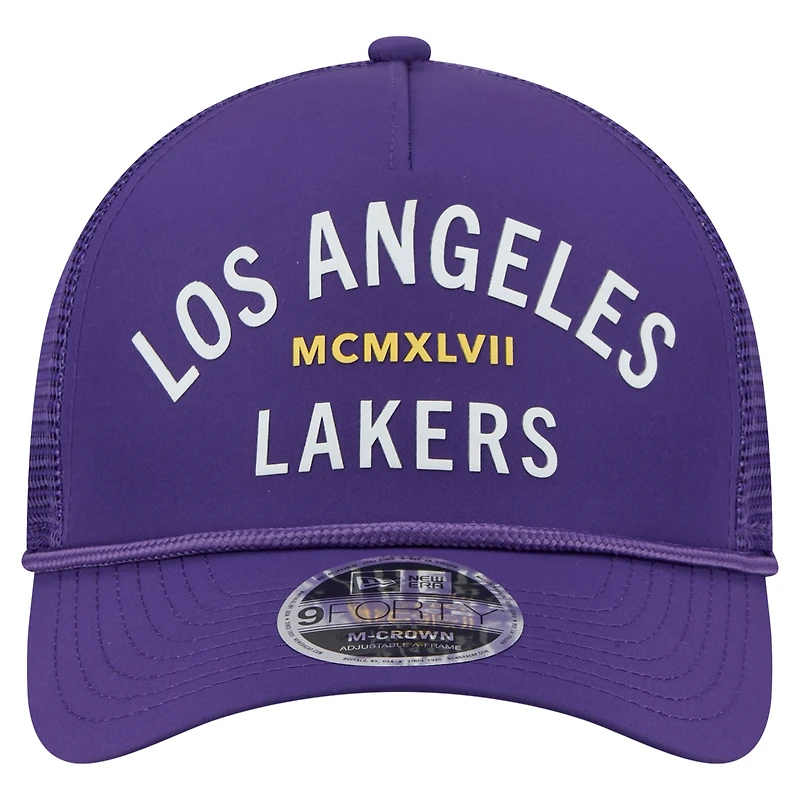 Men's New Era  Purple Los Angeles Lakers Minimalist 9FORTY M-Crown Adjustable Hat