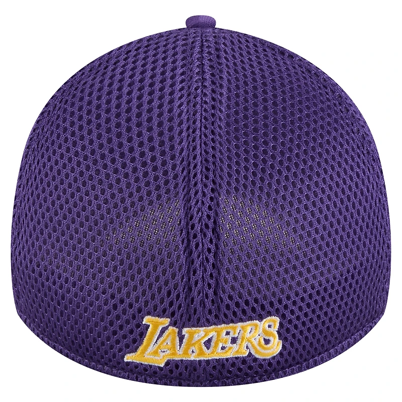 Casquette New Era violette Los Angeles Lakers Subtle Camo 39THIRTY Flex pour homme