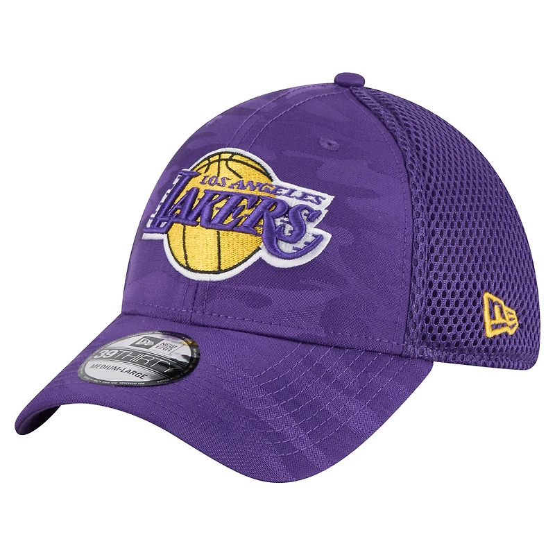 Men's New Era Purple Los Angeles Lakers Subtle Camo 39THIRTY Flex Hat