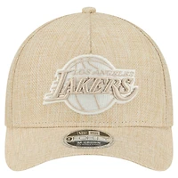 Men's New Era  Tan Los Angeles Lakers Injection Woven A-Frame 9FORTY Adjustable Hat