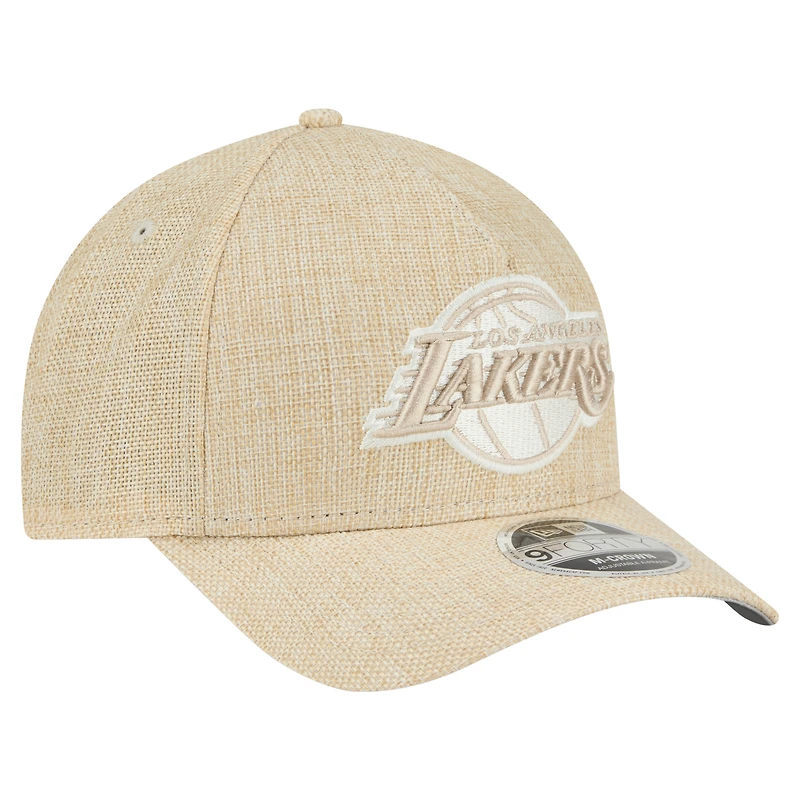 Men's New Era  Tan Los Angeles Lakers Injection Woven A-Frame 9FORTY Adjustable Hat