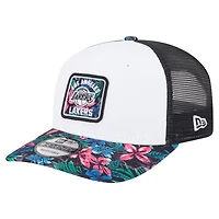 Casquette ajustable New Era blanche à motif floral Los Angeles Lakers 9SEVENTY pour homme