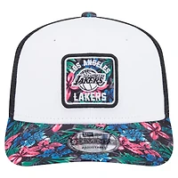Casquette ajustable New Era blanche à motif floral Los Angeles Lakers 9SEVENTY pour homme