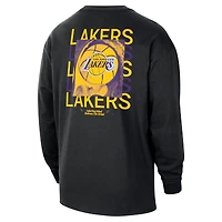 T-shirt à manches longues surdimensionné Nike Los Angeles Lakers Courtside pour homme Noir