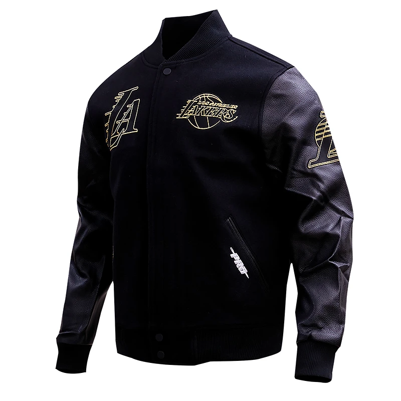 Men's Pro Standard  Black Los Angeles Lakers Full-Zip Varsity Jacket