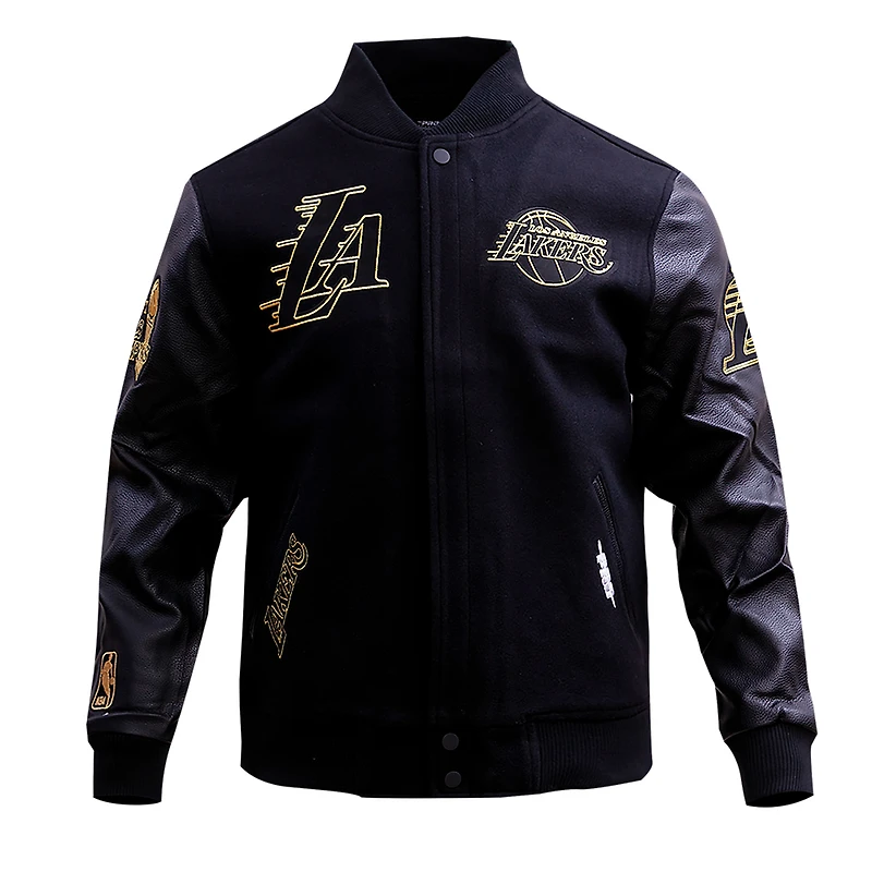 Veste Varsity entièrement zippée Pro Standard noire pour homme des Los Angeles Lakers