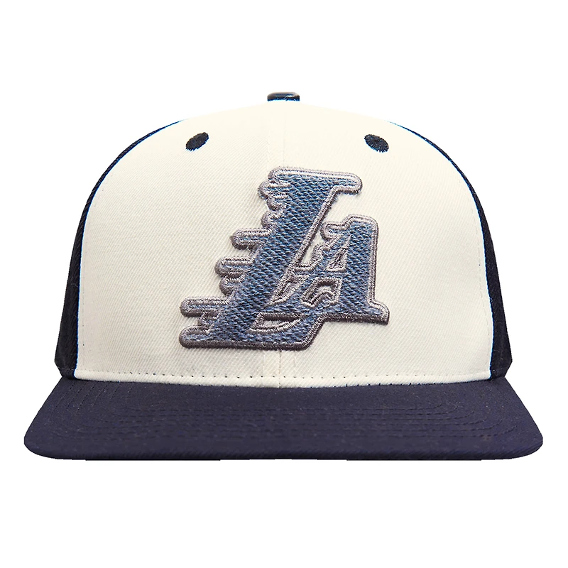Casquette Snapback Pro Standard en French Terry des Los Angeles Lakers pour homme, couleur crème