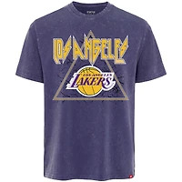 T-shirt Sportiqe violet pour homme Los Angeles Lakers Distressed Rock & Roll Collection Angus Premium Mineral Wash
