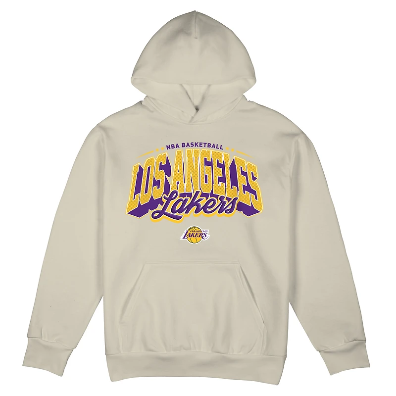 Sweat à capuche surdimensionné urbain Your Way pour homme Stadium Essentials crème Los Angeles Lakers
