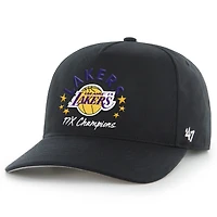 Casquette réglable noire Los Angeles Lakers Champs Global Star Hitch '47 pour hommes