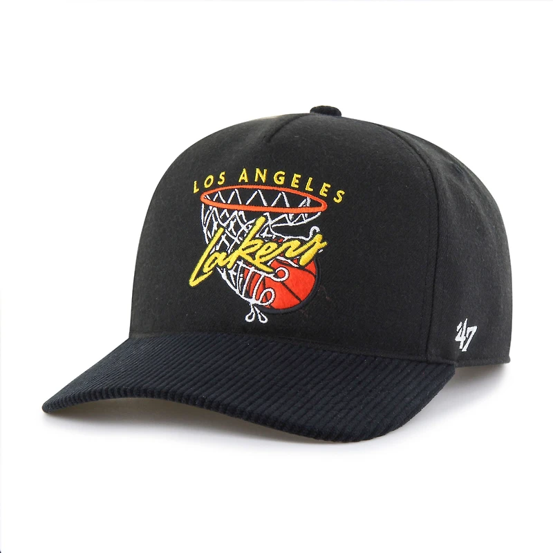 Men's '47 Black Los Angeles Lakers Nothing But Net Hitch Adjustable Hat