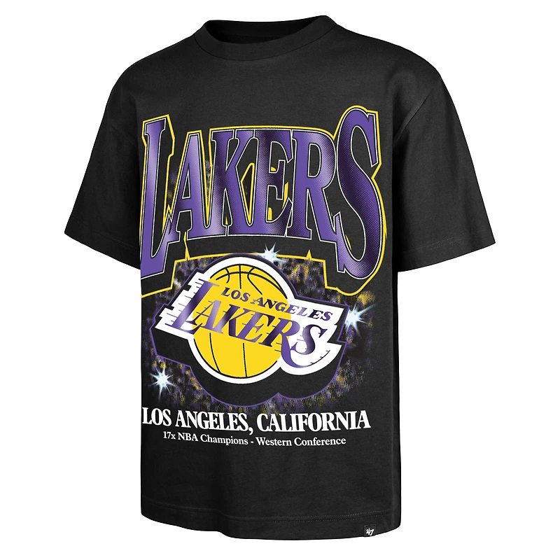 Men's '47 Black Los Angeles Lakers Past Champs Collection Flashbulb Foundation T-Shirt