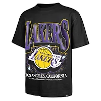 Men's '47 Black Los Angeles Lakers Past Champs Collection Flashbulb Foundation T-Shirt