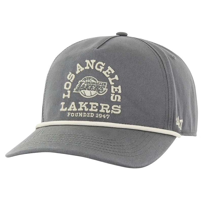 Men's '47  Charcoal Los Angeles Lakers Canyon Ranchero Hitch Adjustable Hat