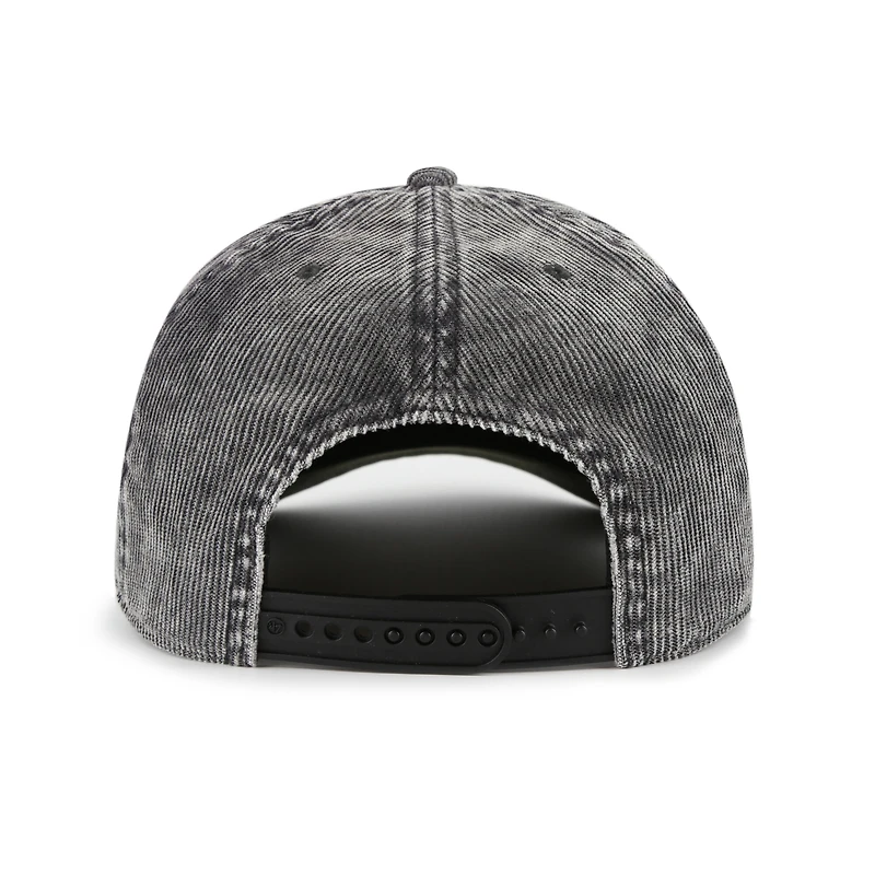 Chapeau à capuche ajustable en velours côtelé délavé à l'ancienne Los Angeles Lakers, coloris anthracite, modèle 47.