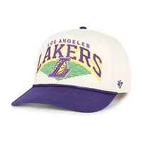 Casquette ajustable Pomona bicolore crème/violet pour homme des Los Angeles Lakers, modèle 1947