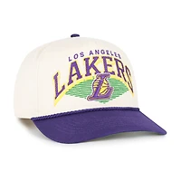 Casquette ajustable Pomona bicolore crème/violet pour homme des Los Angeles Lakers, modèle 1947